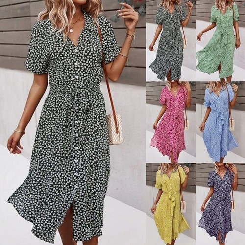 Women neck summer midi dress - women,