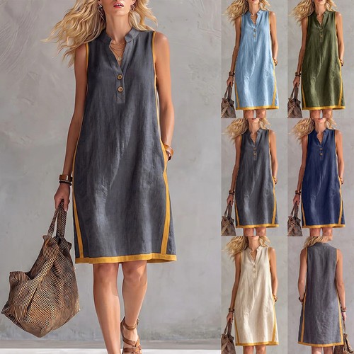 Ladies summer sleeveless - sleeveless, linen